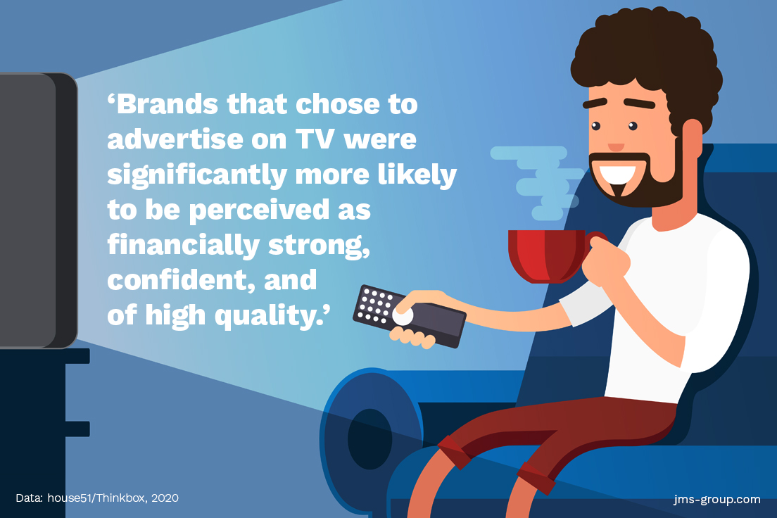 Brands that advertise on television are perceived to be of high quality.